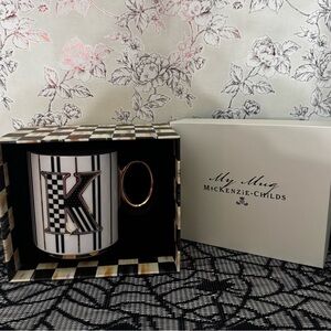 MacKenzie-Childs Checkered Mug with Gold Accent